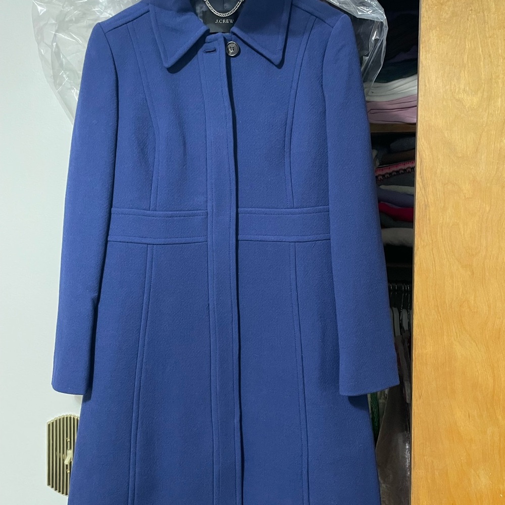 J. Crew Lady Day Coat, Mediterranean Navy, Size 6
